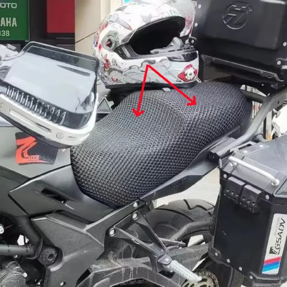 Para voge loncin 300ds motocicleta favo de mel almofada respirável capa de assento protetor sela para voge 300ds