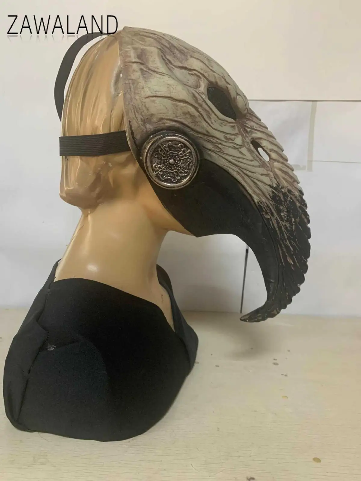 Zawaland Plague Doctor Bird Beak Mask Steampunk Halloween Party Props Adult Latex Headgear Scary Cosplay Costume Accessories