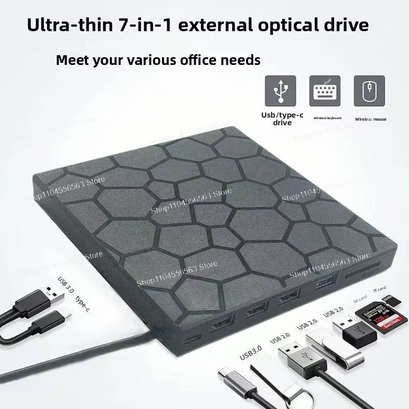 USB Multi-function External Optical Drive Card SD TF Card Function TypeC Interface Blu-ray Burner