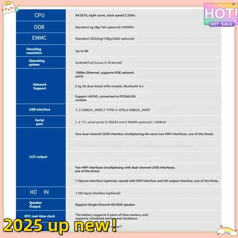 Classy-Rk3576 Материнская плата Android14 Распознавание лиц Видеокодер Разработка Разработка Плата Материнская плата промышленного управления