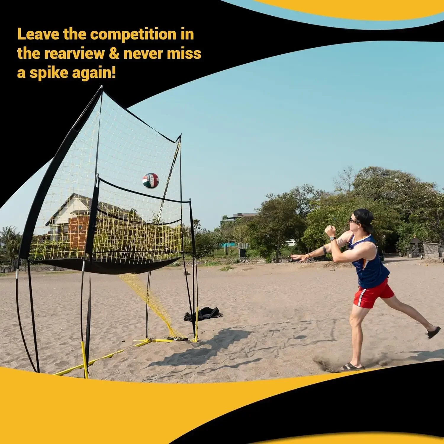 W_ バレーボール練習ネット設備システム - 頑丈、調整可能、持ち運び可能 |     精度、テクニック、スキルを向上させる