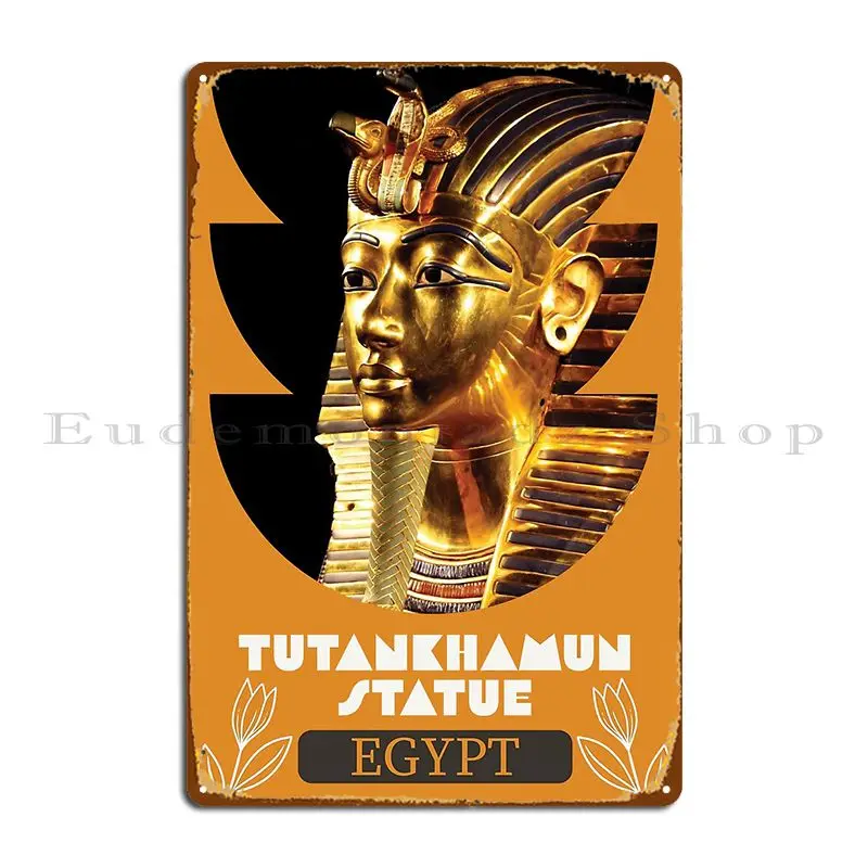 Ancient Egyptian Pharaoh Tutankhamun Metal Sign Cave Cinema Garage Printing Rusty Tin Sign Poster