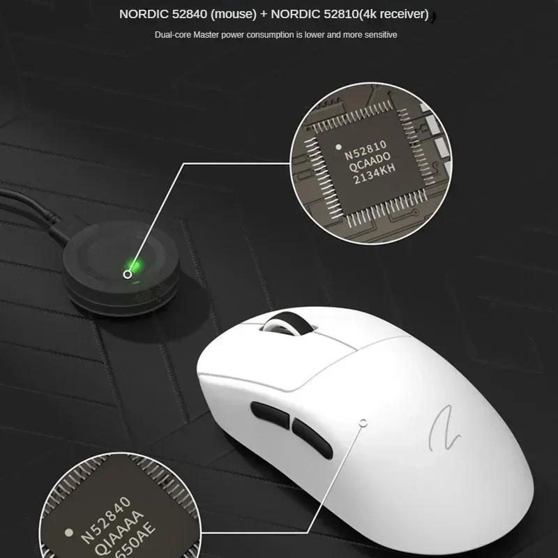 Zaopin Z2 Wireless Mouse 3mode 4K Paw3395 Sensor Ergonomics 65g Lightweight Laptop Office Customized Gaming Mouse Pc Gift