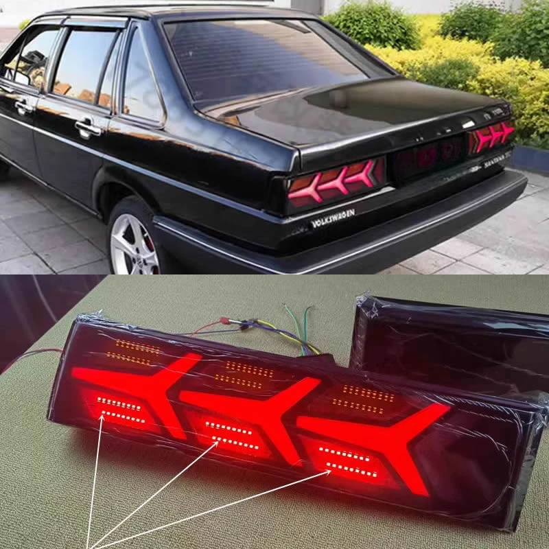 For Volkswagen Santana modified tail light assembly LED running water turn signal Lamp reversing light brake Lights