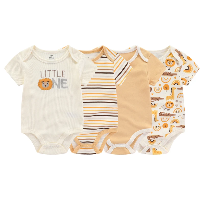 Baby clothing 4-piece newborn 100% cotton comfortable onesie suitable for boys and girls