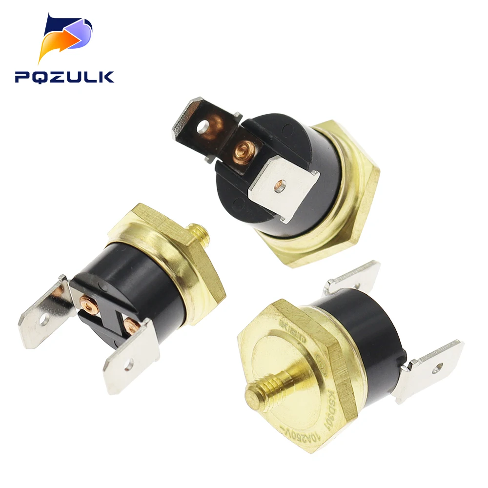 1PCS M4 10A250V Normally closed KSD301 40-150 degree Bakelite KSD-301 Temperature Switch Thermostat Sensor Thread-in Brass Probe