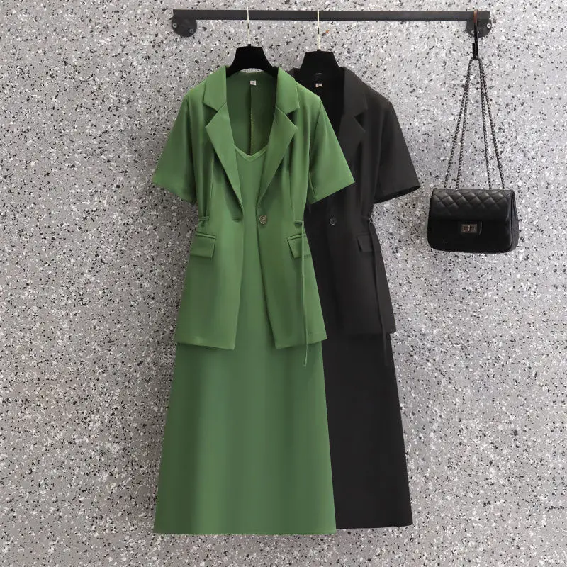 Fashionable Reducing Age Suspender Dress Women's Suit 2022 Spring and Summer New Style Style Waistband Show Thin Two-piece Set