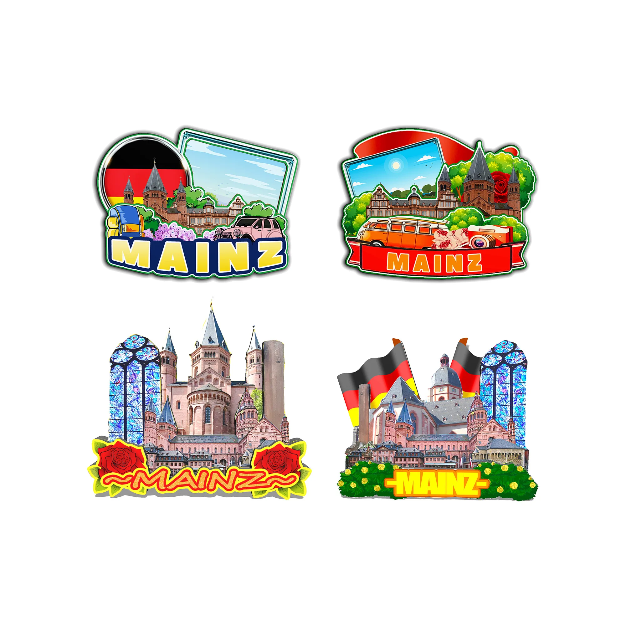 Dekorative Magnete für Mainz Deutschland, Wahrzeichen der Stadt, einzigartige Souvenirs, 3D-Kühlschrankaufkleber aus Holz, entzückende Geschenke für Freunde