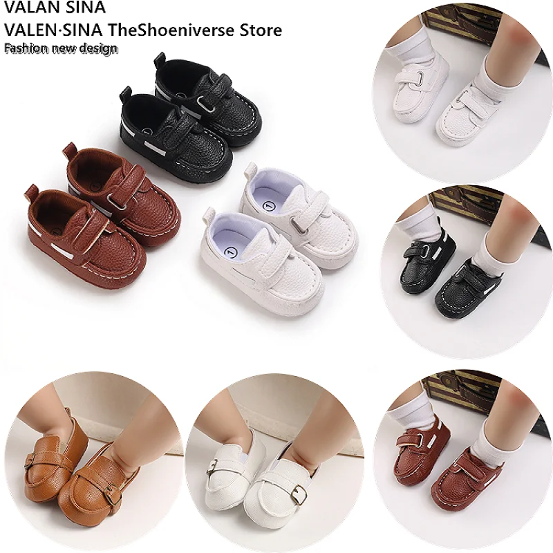 VALAN SINA Fashion Walking Baby Shoes Boy Formal Gentleman Newborn Soft Sole Infant Kids Walker Sneaker Baptism Shoes