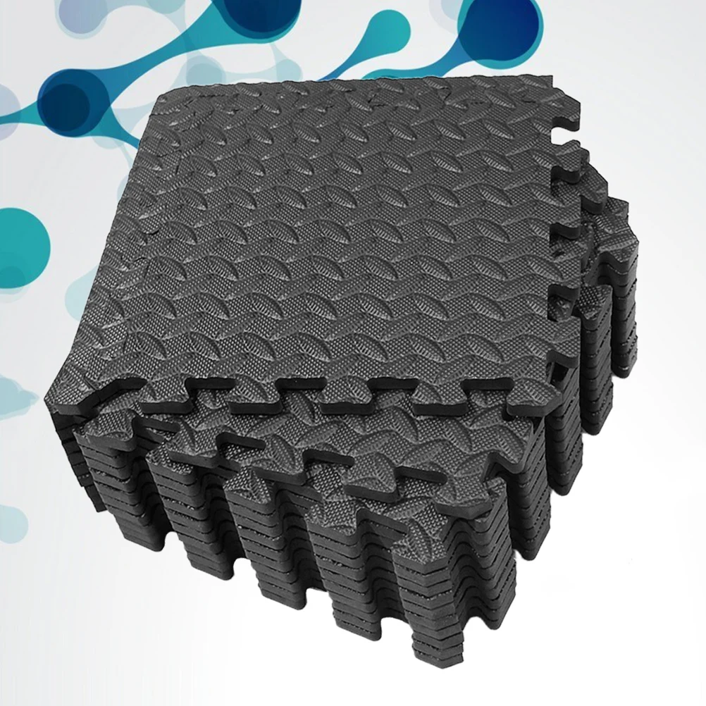 

12 Pcs Kids Rugs Foam Floor Mat Splicing Absorption Pad Patchwork Black Play Child