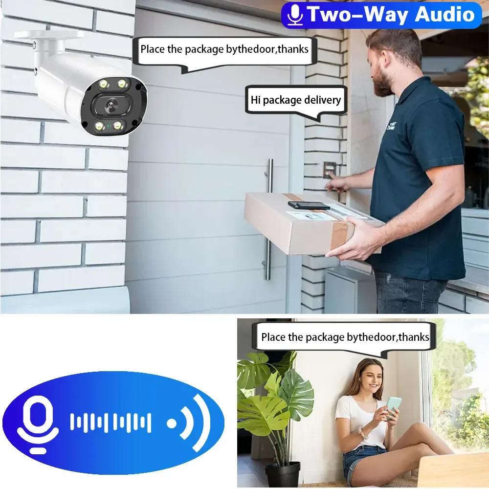 4K 8MP POE CCTV Security Camera System 8CH Home Video Surveillance Kit 10CH NVR Color Night Vision Outdoor IP Bullet Camera Set