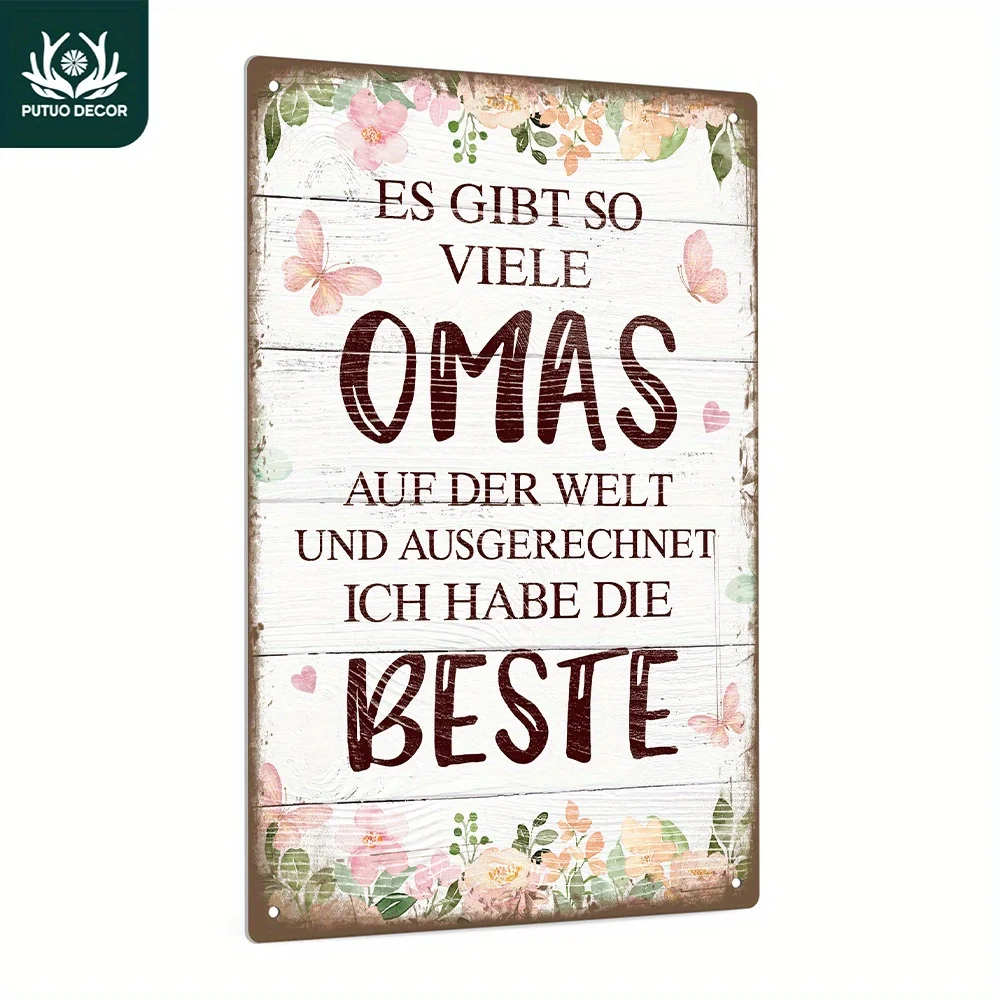 1pc German Vintage Metal Iron Sign, Es Ability So Ability Omas, Wall Art Decor for Home Farmhouse Living Room