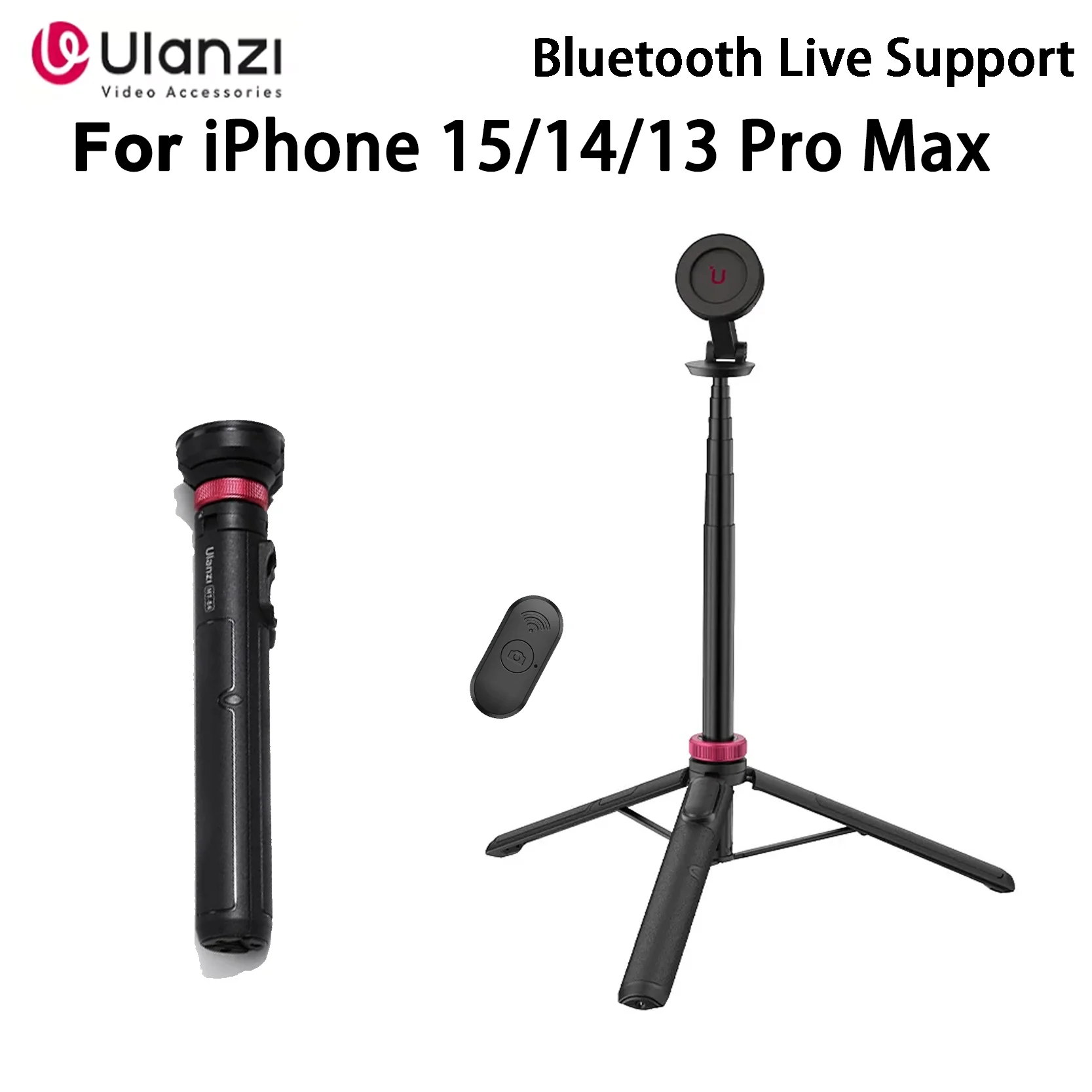 

Магнитный штатив Ulanzi MT-84, совместимый с iPhone 15/14/13 pro Max Series, необходимый для живого видеоблога