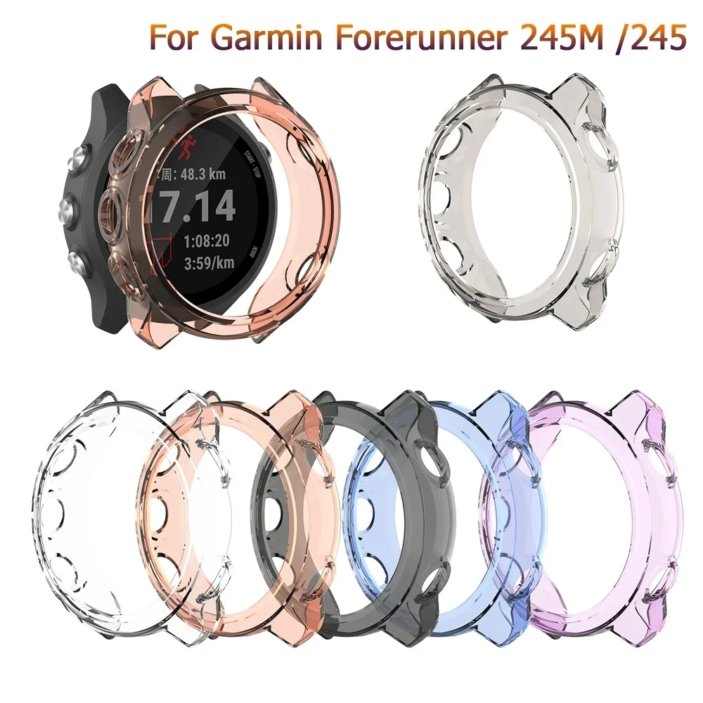 Für Garmin Forerunner 245, weiches TPU, Uhrengehäuse, Schutzhülle, Displayschutzfolien