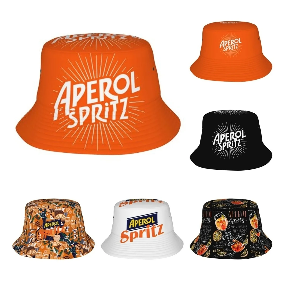 

Unisex Bucket Hats Retro Cocktail Alcohol Drink Bar Summer Beach Hatwear Lightweight Fisherman Cap Aperols Spritz Boonie Hat