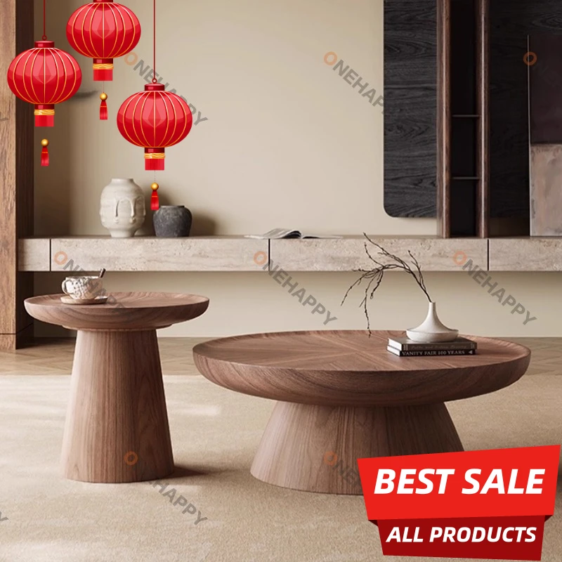 Vintage Style Round Coffee Table Set Designer Creative Center Table Artistic Living Room Size Round Combo Coffee Table