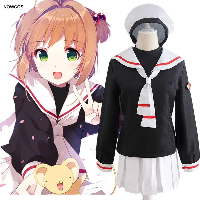 

Japan Anime Costume Girls Card Captor Sakura Tomoyo Daidouji Cosplay Costume Women Sailor Suit Skirt Sets Halloween Clothes