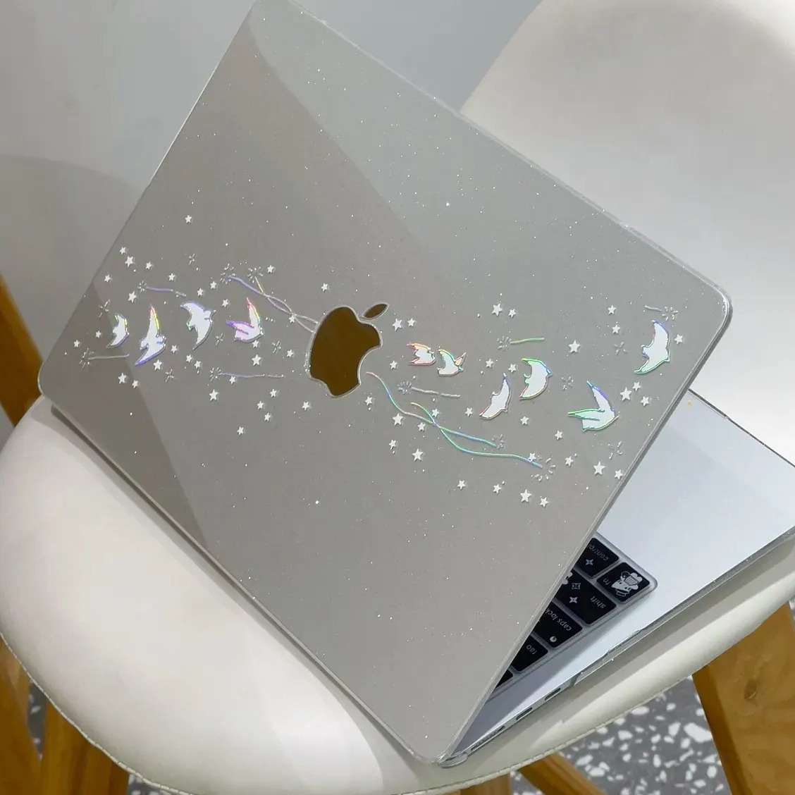 Flying Bird Laser Color Shining Laptop Case For Macbook Air 13.6 M4 M3 M2 Air13.3 A1932 A2179 A2337 Neo A3404 A2251 Air15 16