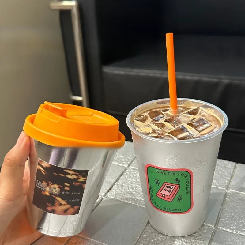 25pcs Silver Plastic Cups Capacity 360/500/700ml Small Pails Hot Cold Universal Cups Anti-fall and Available in Matte and Glossy