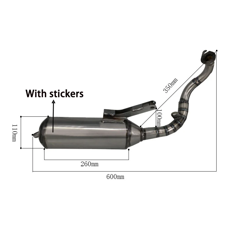 V8 Racing Full Exhaust System High Performance Modified Muffler Pipe for Honda DIO AF34 AF35 ZX 50cc 75cc Scooter Motorcycle