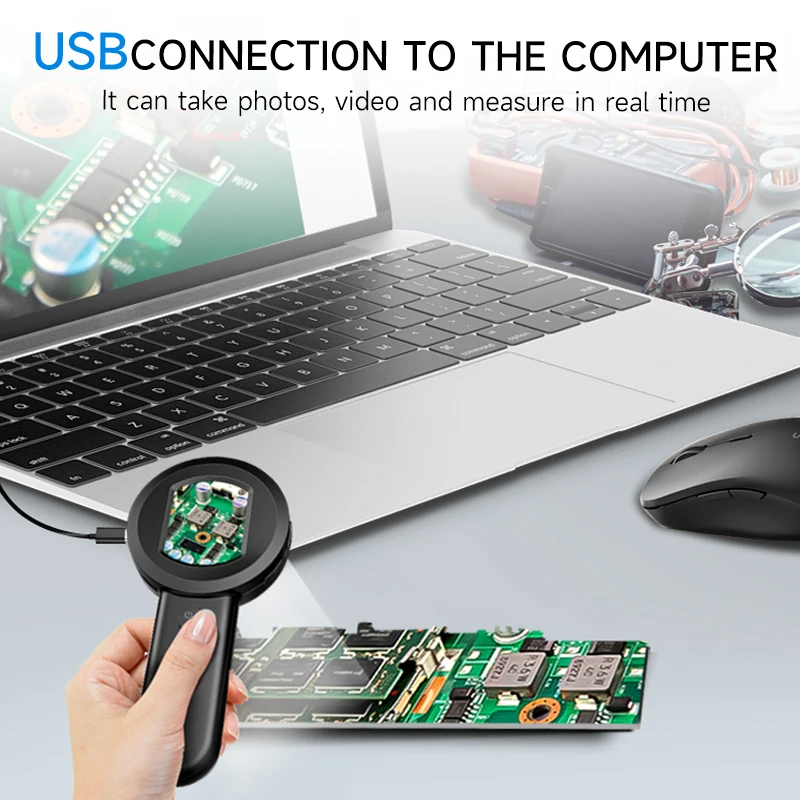 Portable HD Electronic Microscope 100X Zoom Magnifying Glass With Light Coin Magnifier With 2 Color Light Mode Windows/Mac