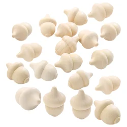 30 Pcs Woody Acorn Mini Wooden Acorns Toy DIY Material Home Accessories Embellishments Playthings Jesus Crafts For Unfinished