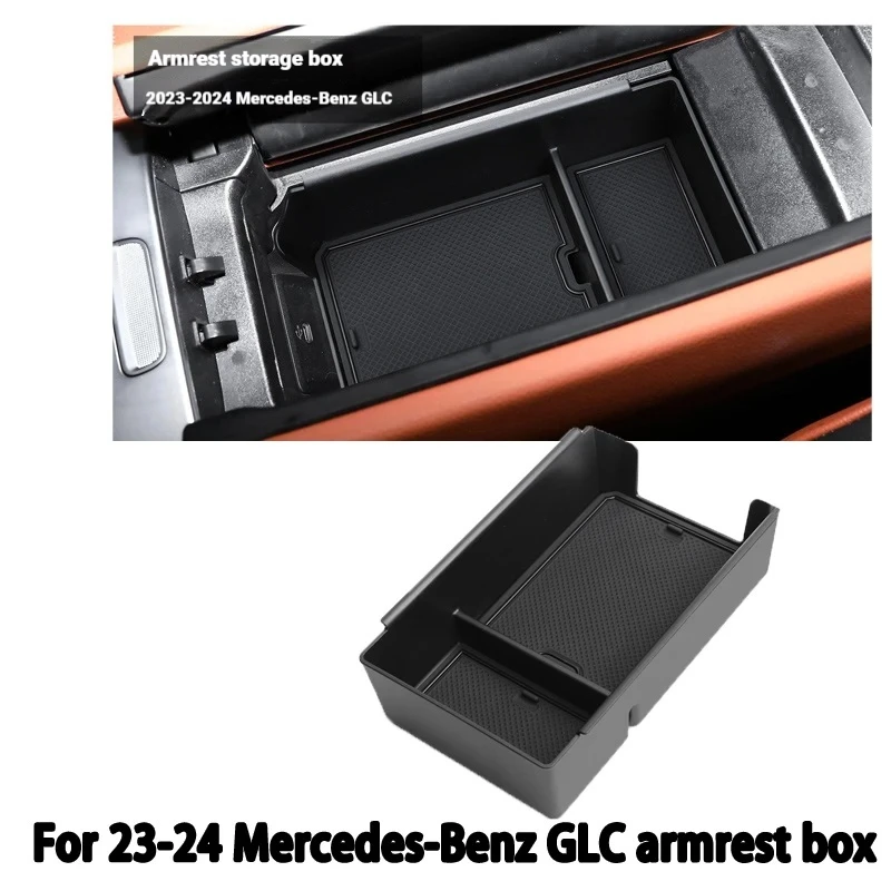 Suitable for 23-24 Mercedes-Benz GLC armrest box storage box car modification equipment storage box decorative compartment match