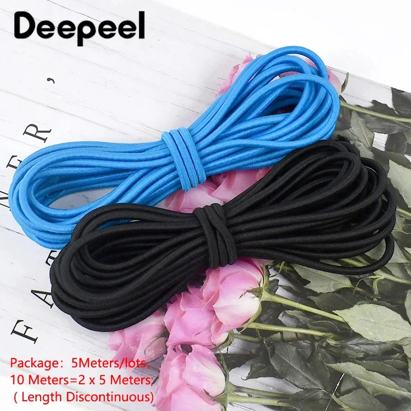 5/10 Metri Deepeel 4mm Fasce Elastiche Stretch Corda di Gomma HairBand Vestiti Cintura Primavera Coulisse Elastici Corde Accessorio Per Cucire