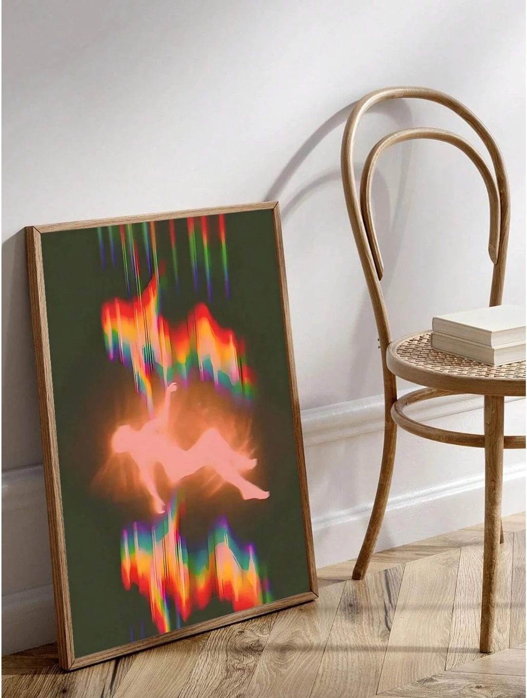 Modernes Leoparden-Kunstposter zum Trinken von Morgenkaffee, buntes Dopamin-Leinwandkunst-Poster – dekorativer Wanddruck für das Wohnzimmer