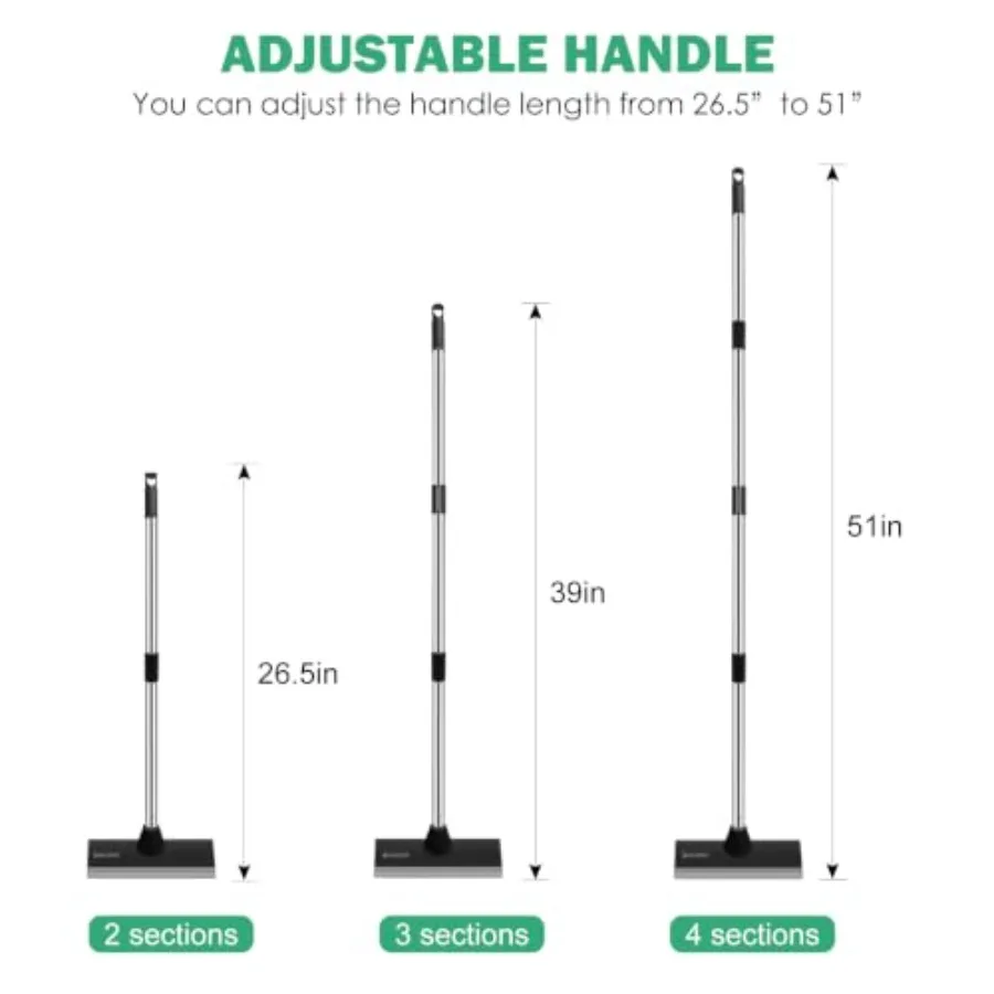 Floor Scrub Brush, 51-Inch Adjustable Long Handle Brush, 2 in 1 Scrape Brush Stiff Bristle Floor Scrubber for Cleaning Shower B