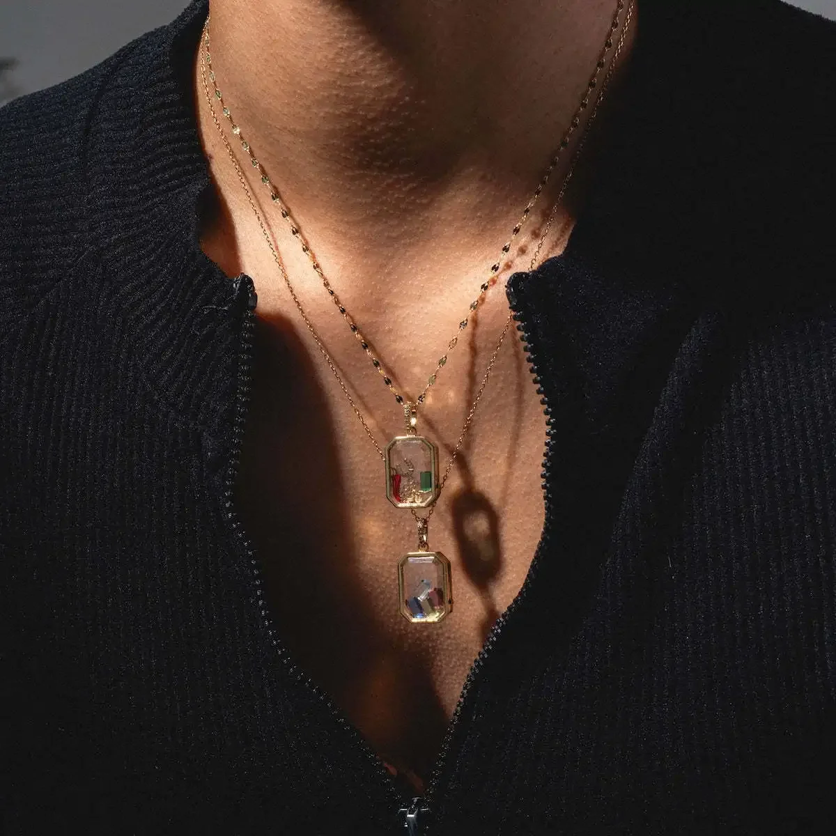 الرغيف الفرنسي الذهب المنجد 18 كيلو الذهب تصفيح قلادة شخصية صغيرة سحر جوهرة DIY قلادة مجوهرات هدايا عيد الميلاد للنساء