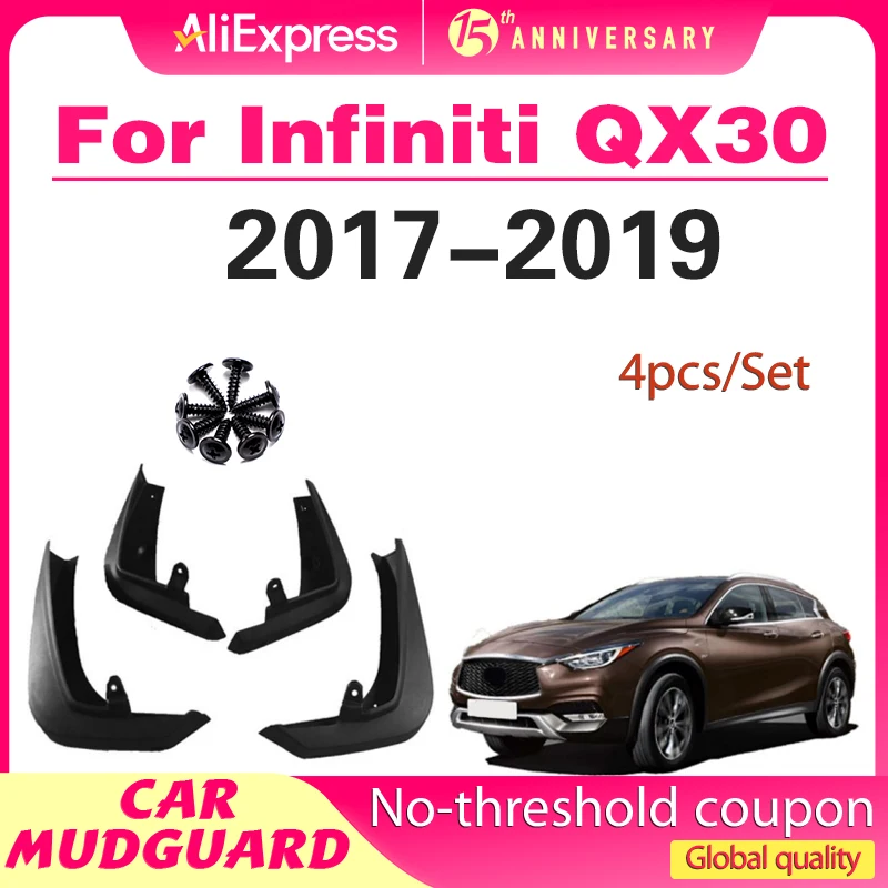

Mudguards for Infiniti QX30 2016 2017~2019 Accessories 2018 Fender Front Rear Wheels Mud Flaps Guards Anti-splash Car 2022 2023