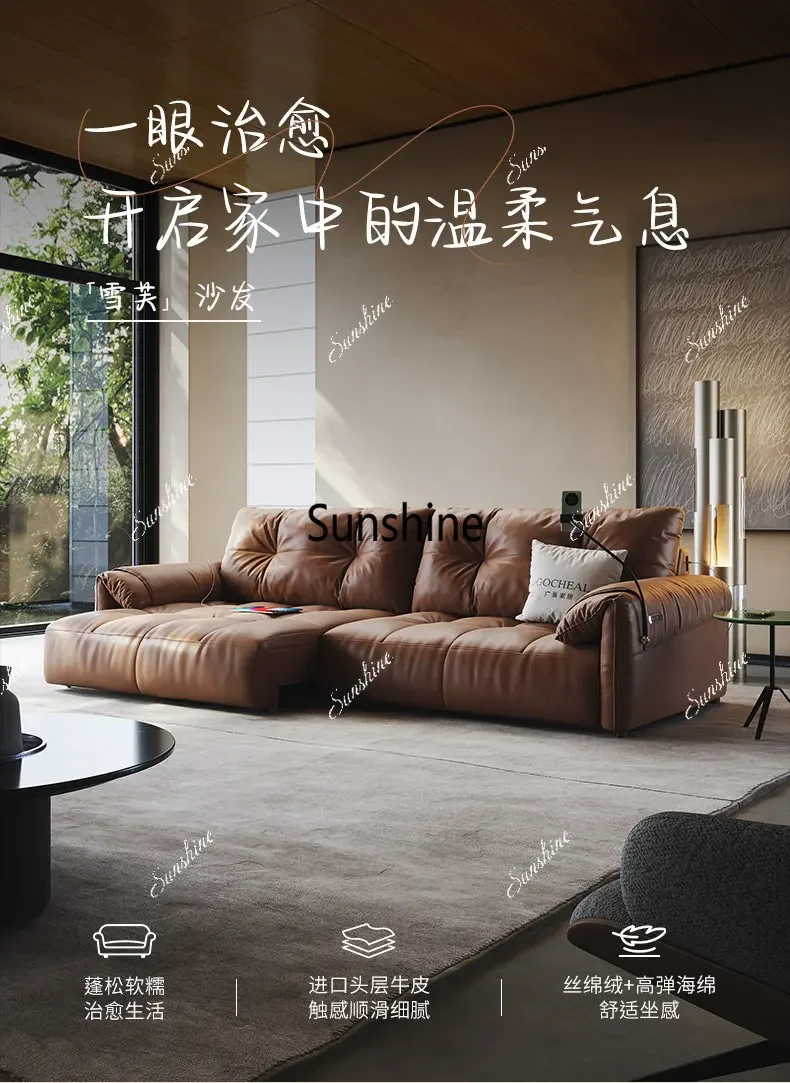 

YItalian retro living room straight row retractable electric sofa multi-functional sleeping and lying down