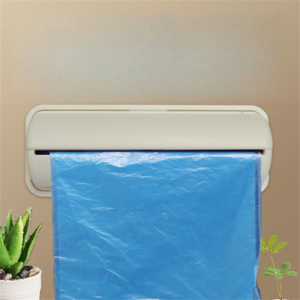 Gray Beige Color Household Trash Bags Storage Box Wall-Mounted Versatile for Kitchen Bathroom Bedroom Storage Tool