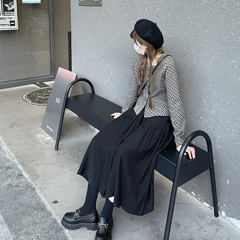 

Skirts Women Summer A-line Korean Style College All-match Popular Fashion Cozy Folds Solid Daily Casual Elastic Waist Female New