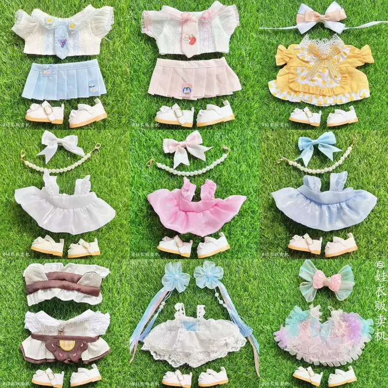 Baby clothes 20cm skirt, cotton doll clothes, girl changing into tie, college style cute sailor suit, pleated skirt