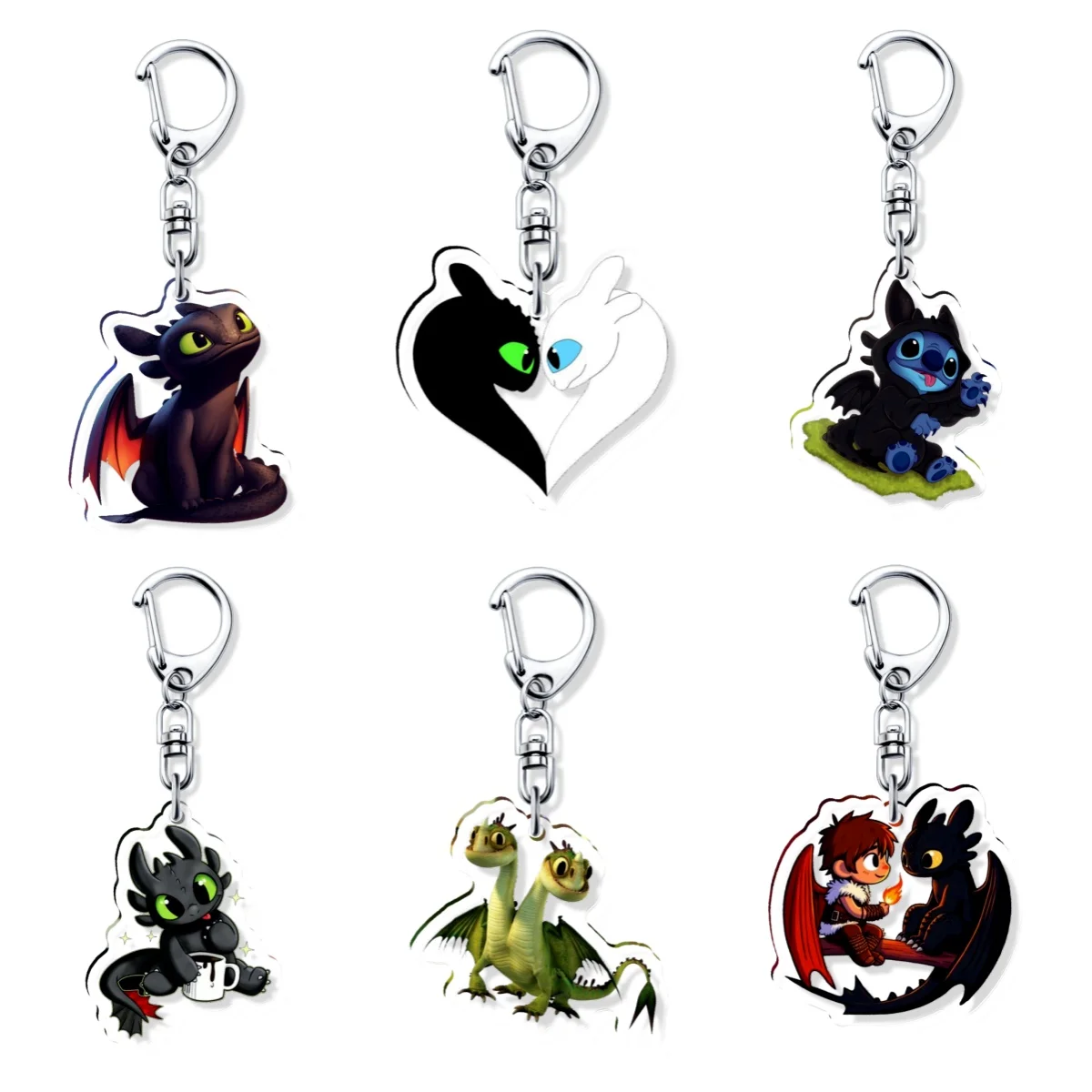 

How To Train Your Dragon Toothless Acrylic Keychain Lovely Bag Charms Pendant Gift Fun Key Chain Souvenir Cute Couple Kingring