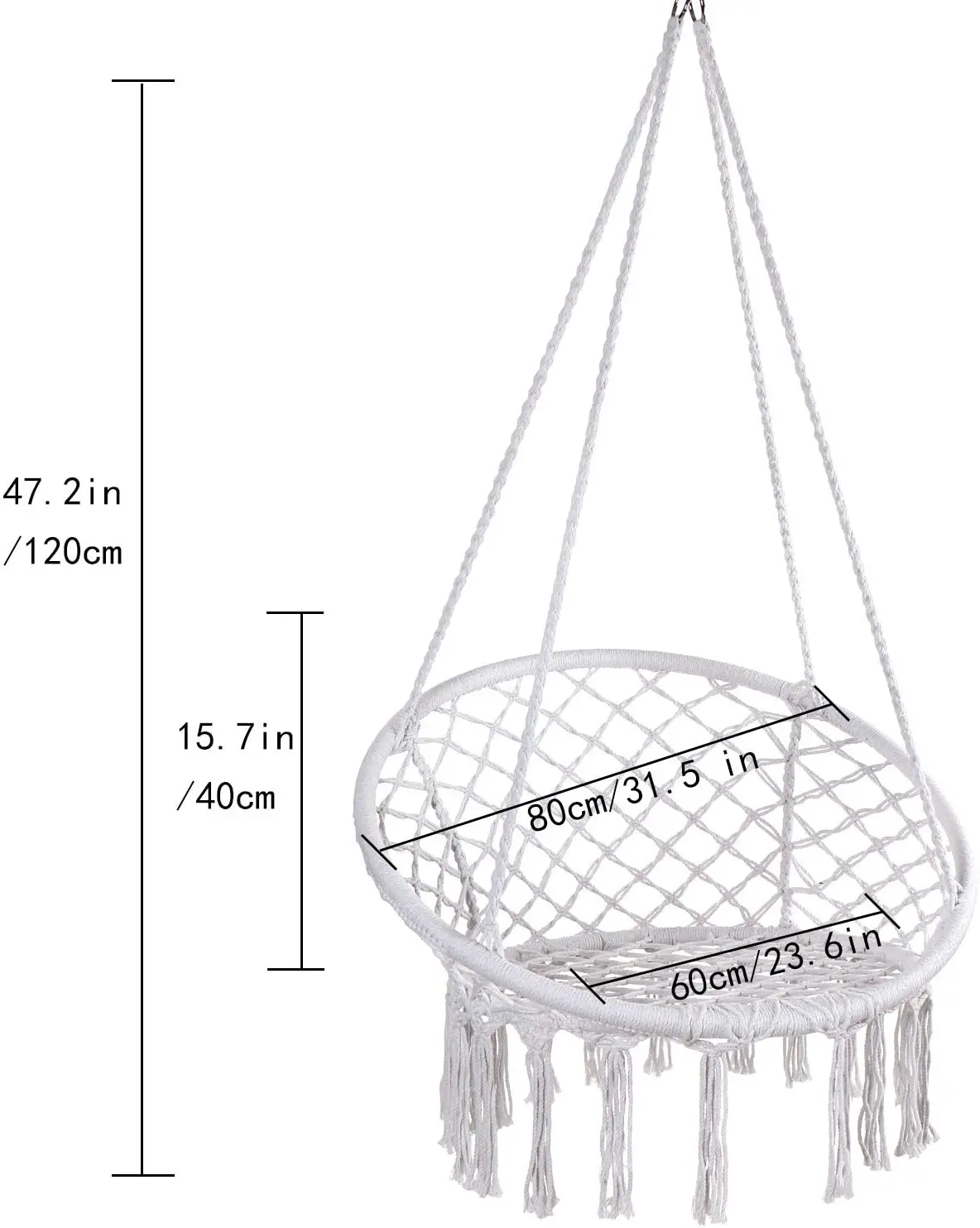 outdoor Macrame white round shape hammock chair Hanging Chair Hammock Swing For garden, porch