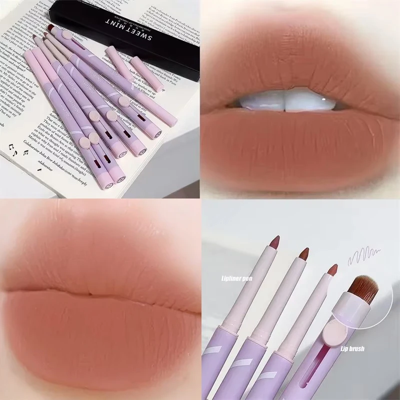 Lip Liner Pencil Outline Contouring 3d Lip Shape Makeup Lasting Non-stick Cup Waterproof Natural Red Lipsticks Cosmetics