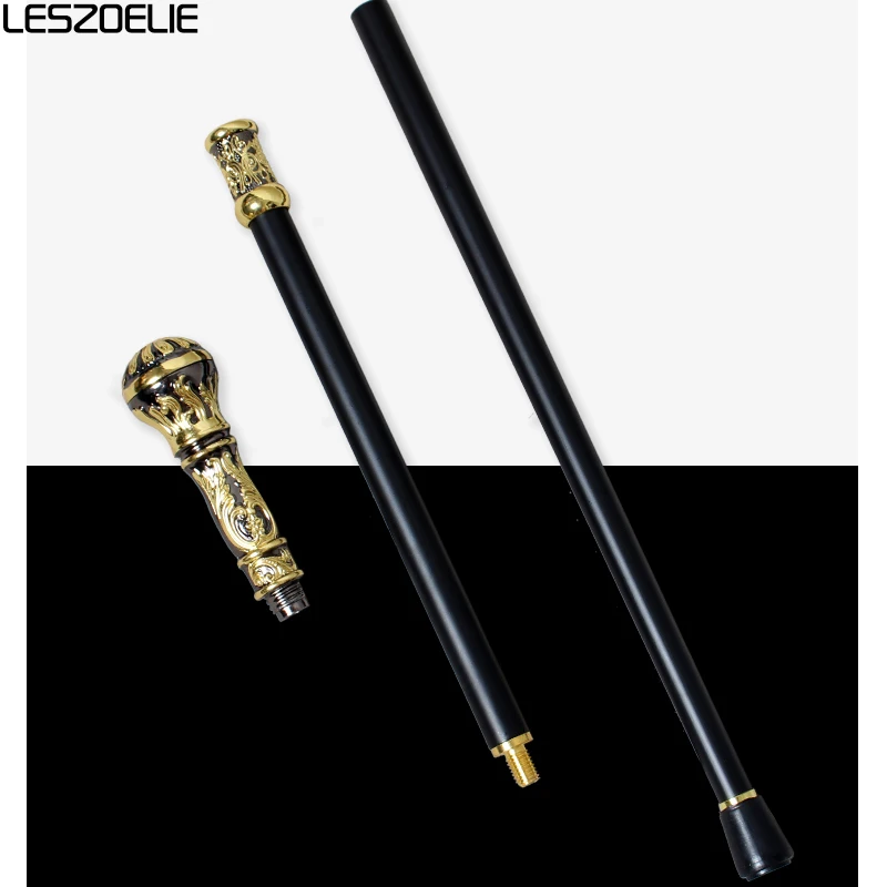 メンズリムーバブルウォーキングスティック,93cmゴールド,ブラック,快適,ウォーキング,マンファッション,杖,パーティー,エレガント,ヴィンテージ