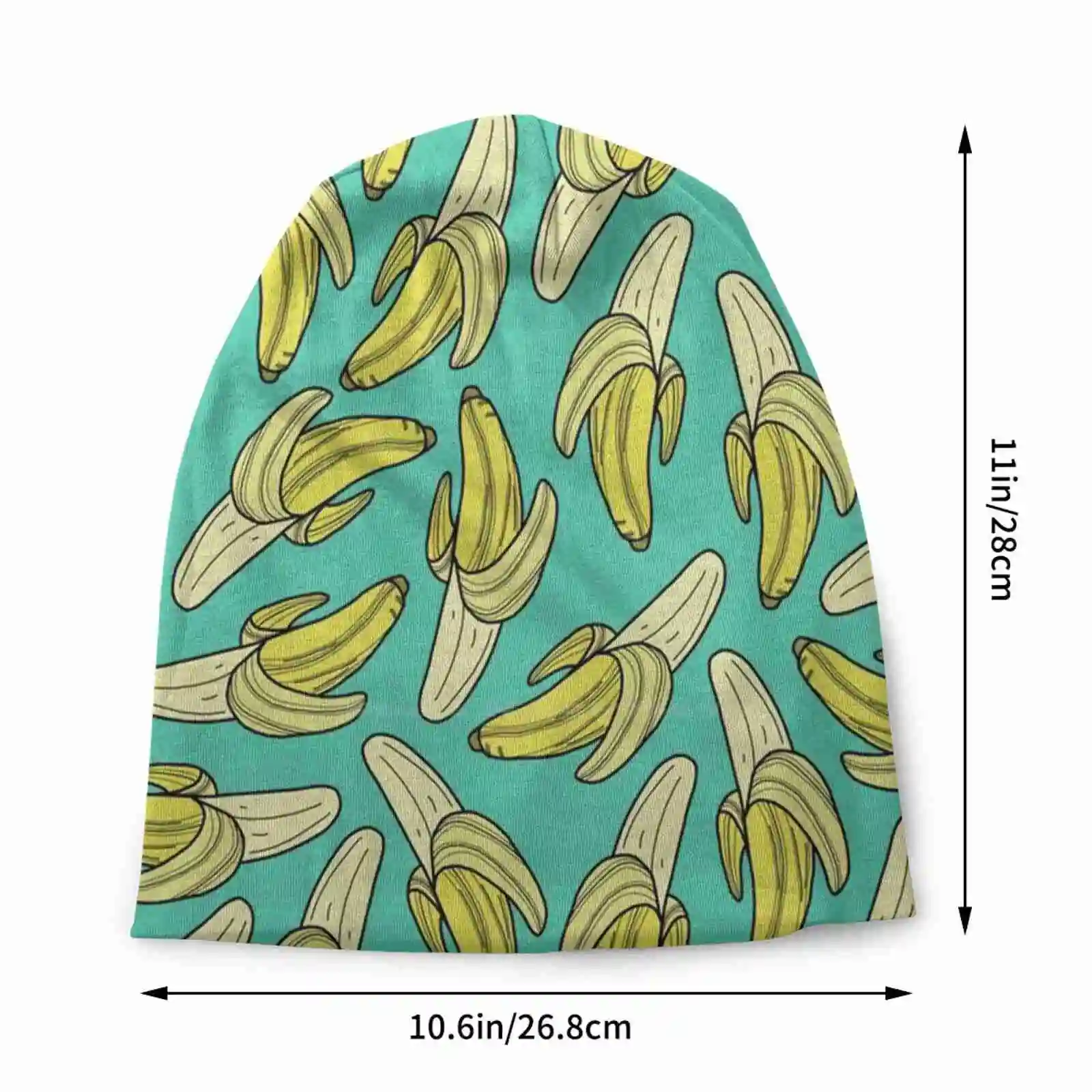 Banana-Jade Knitted Hat Warm Beanie Outdoor Caps Breakfast Bright Cooking Cool Cute Delicious Eat Edible Food Fruit Garden