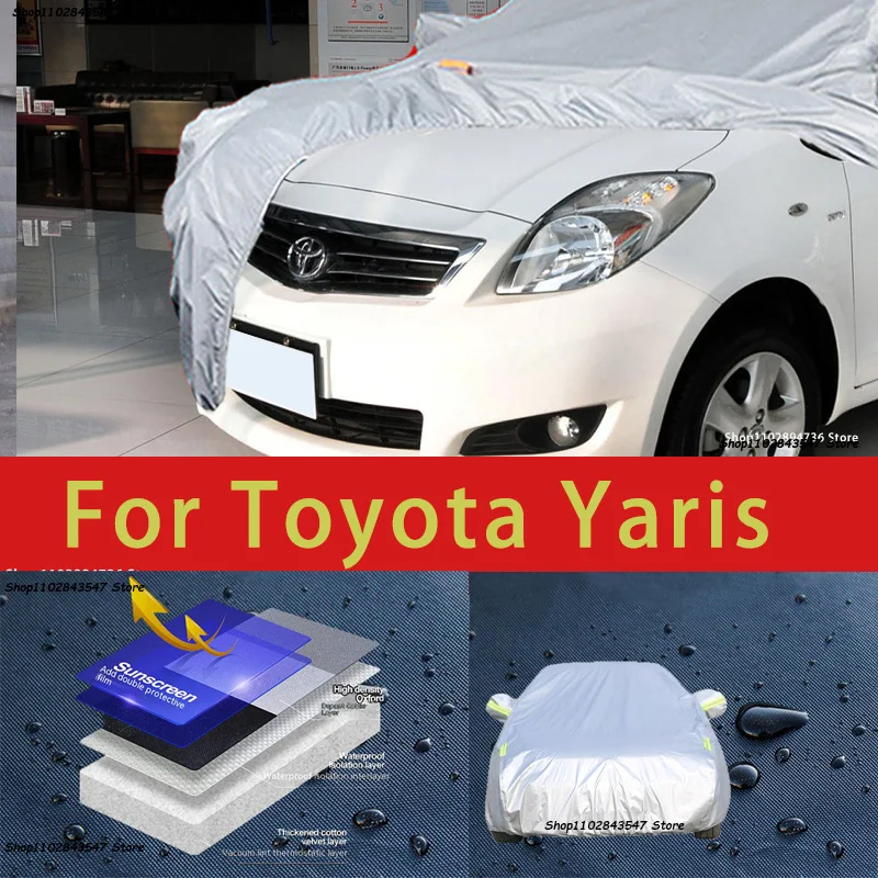 

For Toyota Yaris Outdoor Protection Full Car Covers Snow Cover Sunshade Waterproof Dustproof Exterior Car accessories