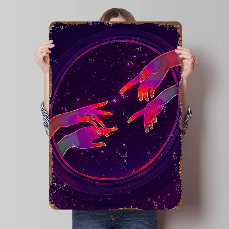 Cosmic Touch Poster Customized Vintage Metal Signs Wall Art Retro Tin Plaque for Office Decoration Gaming Room Accessories House