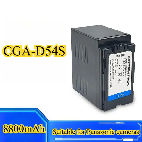 8800mAh Ultra High Capacity CGA-D54S for Panasonic P2 HPX3100 AJ-PX5000 Maximum Run Time for News Gathering Live Broadcast