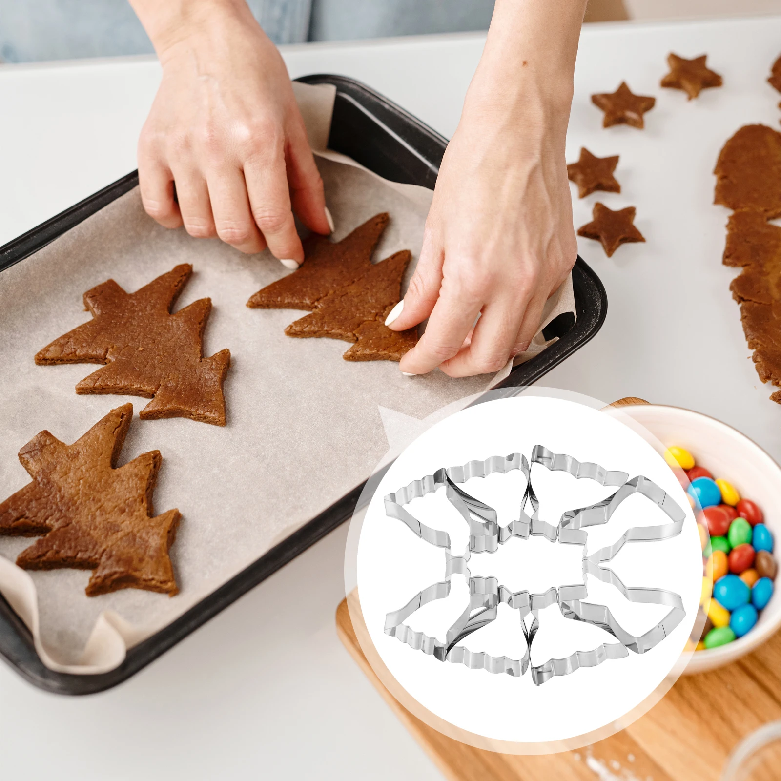 

8pcs Wedding Dress Shaped Stainless Steel Cookie Mold Biscuit Cutter Diy Baking Tool For Valentine'S Day Creative Design