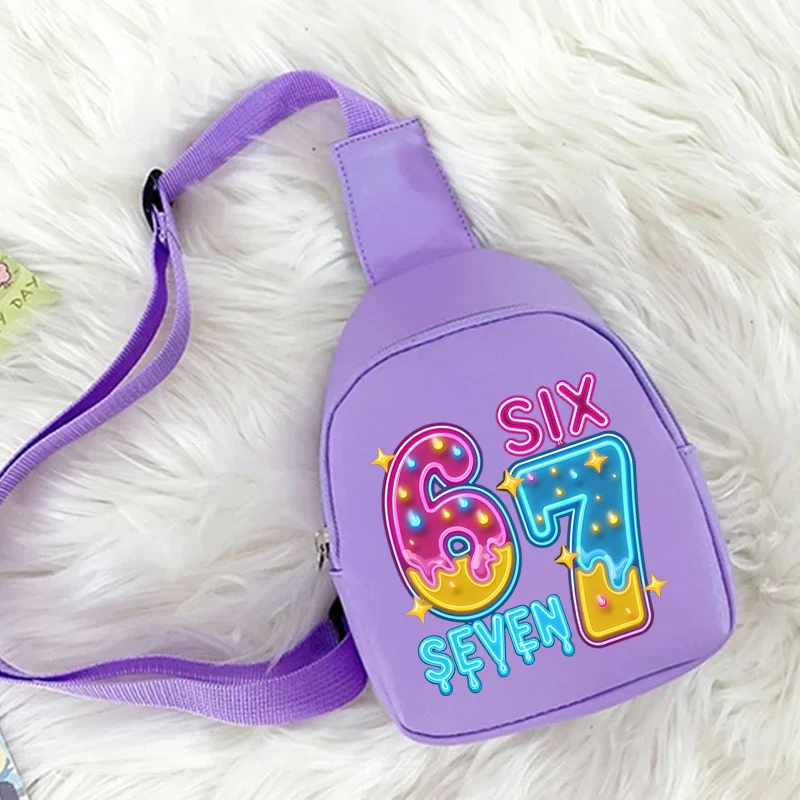 67 Ice Cream Drip Print Kids Bag for Girl Boy Cartoon 6 7 Children Chest Bag Lightweight Single Shoulder Crossbody Bag view 3