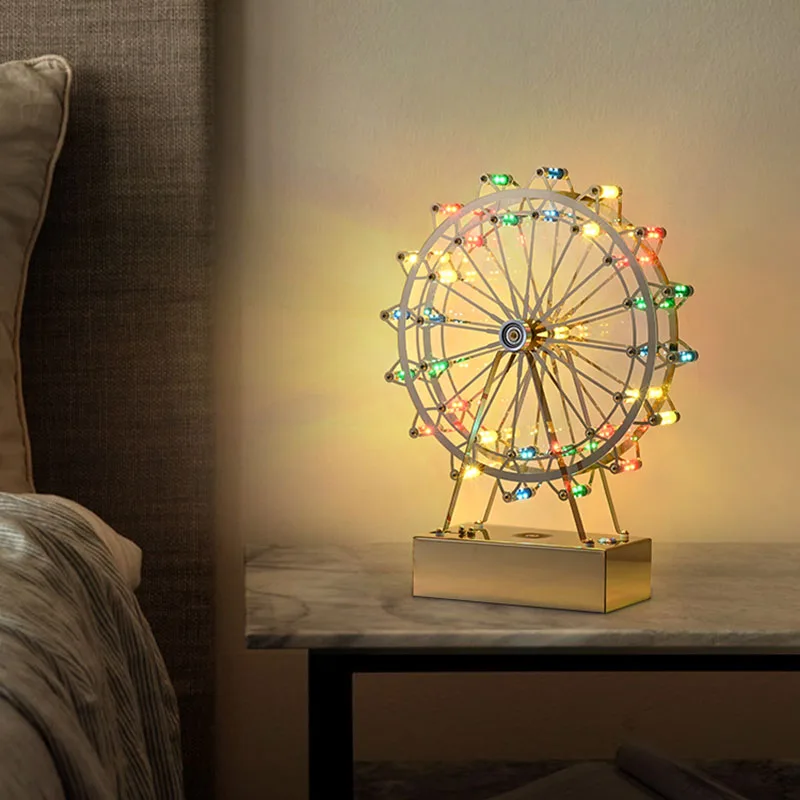 

Ferris wheel table lamp ornament rotating gift for girlfriend creative personalized atmosphere bluetooth audio night light