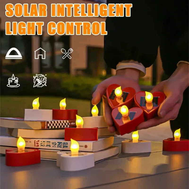 

1-10PCS Solar Tea Light LED Candles Flameless Waterproof Rechargeable for Valentines Day Party Garden Outdoor Table Decor