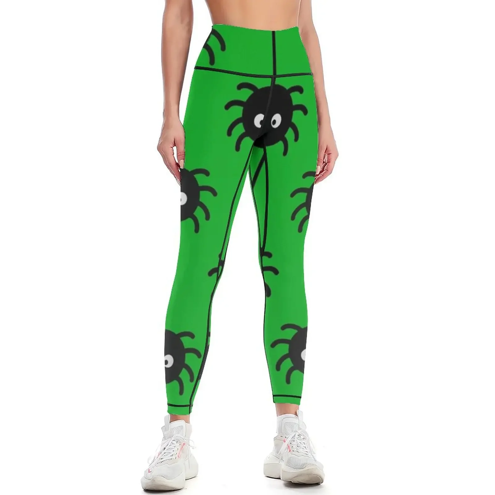 

Cute Spider Seamless Pattern Green Leggings Legging sexy woman gym's sportswear Training pants active wear Womens Leggings