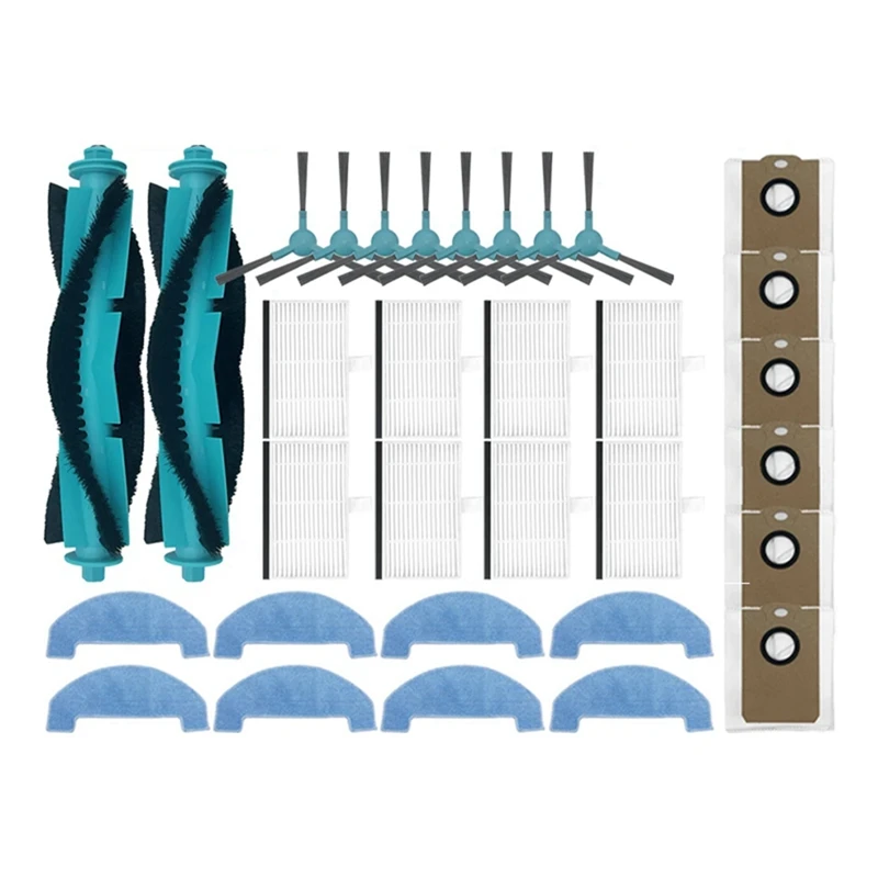 Spazzola laterale principale Filtro HEPA Mop Sacchetto per la polvere in tessuto per Cecotec Conga 2299 Ultra / 2499 Ultra Accessori per aspirapolvere